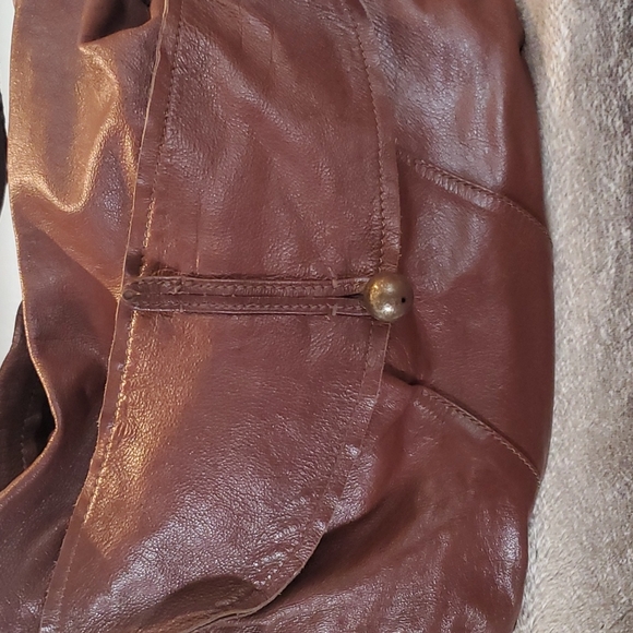 Brown leather hobo bag - Picture 2 of 11